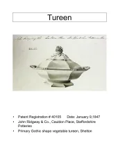 Vegetable Tureen Base and Lid