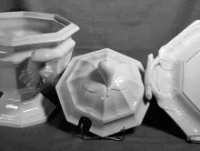 Arched Forget-Me-Not_Elsmore & Forster_Sauce or Soup Tureen Base, Lid, and Underplate_Item_001