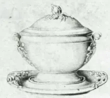Atlantic Shape (Fig Cousin)_Davenport (& Co.)_Sauce or Soup Tureen Base, Lid, and Underplate_KewDrw_002