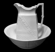 Basketweave with Band | Alfred Meakin | Ewer and Wash Basin | Item | 002