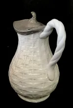 Basketweave | Unspecified | Syrup Pitcher with Metal Lid | Handle | 019