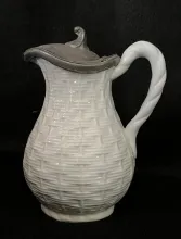 Basketweave | Unspecified | Syrup Pitcher with Metal Lid | Item | 018