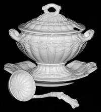 Ceres Shape_Elsmore & Forster_Sauce or Soup Tureen Base, Lid, Underplate, and Ladle_Item_001