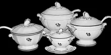 Chinese Shape | Anthony Shaw | Sauce or Soup Tureen Base, Lid, Underplate, and Ladle | Collection | 001