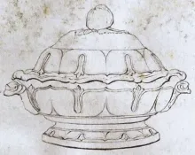 Columbia Shape_G. W. Reade (Modeler)_Vegetable Tureen Base and Lid_KewDrw_001
