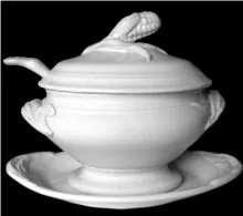 Ear of Corn | Jacob Furnival | Sauce or Soup Tureen Base, Lid, Underplate, and Ladle | Item | 001