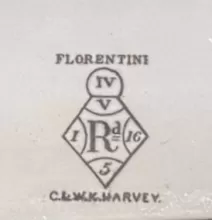 Florentine | C. & W. K. Harvey | Brush Tray Base and Lid | Mark | 002