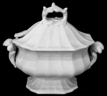 Fluted Panels | J. Wedgwood | Sauce or Soup Tureen Base and Lid | Item | 003