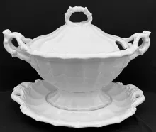 Fluted Panels_J. Wedgwood_Sauce or Soup Tureen Base, Lid, and Underplate_Item_003