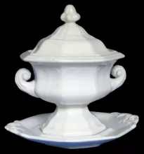 Girard Shape | Ridgway, Bates, & Co. | Sauce or Soup Tureen Base, Lid, and Underplate | Item | 002