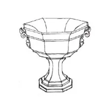 Gothic with Cameo | James Edwards | Compote on Tall Pedestal | ItemDrw | 001