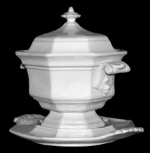 Gothic with Cameo | James Edwards | Sauce or Soup Tureen Base, Lid and Underplate | Item | 001