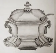 Gothic_Francis Clementson & William Young_Sauce or Soup Tureen Base, Lid, and Underplate_KewDrw_001