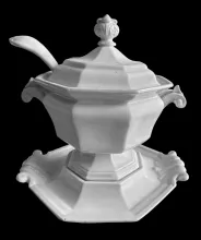 Gothic | John Ridgway & Co. | Sauce or Soup Tureen Base, Lid, Ladle and Underplate | Item | 005