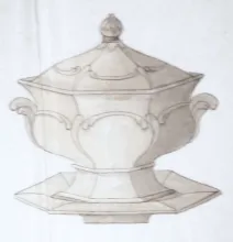 Gothic_John Ridgway & Co._Sauce or Soup Tureen Base, Lid, and Underplate_KewDrw_003