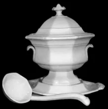 Gothic | Samuel Alcock & Co. | Sauce or Soup Tureen Base, Lid, Underplate, and Ladle | Item | 006