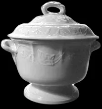 Halleck Shape (Morning Glory) | Elsmore & Forster | Hot Toddy Bowl with Handles and Lid | Item | 001