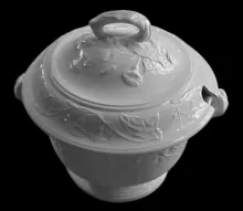 Halleck Shape (Morning Glory) | Elsmore & Forster | Hot Toddy Bowl with Handles and Lid | Item | 002