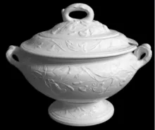 Halleck Shape (Morning Glory) | Elsmore & Forster | Sauce or Soup Tureen Base and Lid | Item | 001