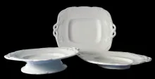 Leaf and Crossed Ribbon | Livesley, Powell, & Co. | Cake or Cookie Plate without Pedestal Foot | Collection | 001