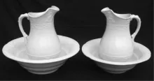 Leaf and Crossed Ribbon | Livesley, Powell, & Co. | Ewer and Wash Basin | Collection | 001