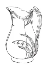 Lily Shape (Bordered Hyacinth) | W. & E. Corn | Ewer | ItemDrw | 001