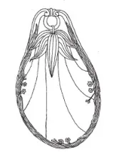 Lily Shape (Bordered Hyacinth) | W. & E. Corn | Relish Dish | ItemDrw | 001