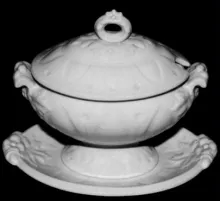 Loop and Dot | E. & C. Challinor (& Co.) | Sauce or Soup Tureen Base, Lid, and Underplate | Item | 001