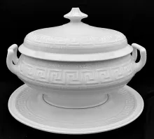 Olympic Shape_Elsmore & Forster_Sauce or Soup Tureen Base, Lid, and Underplate_Item_002