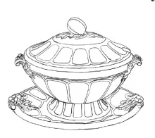Paris Shape | Henry Alcock & Co. | Sauce or Soup Tureen Base, Lid, and Underplate | ItemDrw | 001