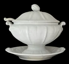 Pearson's #5 Shape | Edward Pearson | Sauce or Soup Tureen Base, Lid, Underplate, and Ladle | Item | 011