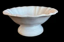 Plain Fluted and Scalloped | Anthony Shaw | Fluted with Scalloped Rim Bowl on Low Pedestal | Item | 001