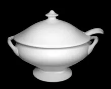 Plain Uplift | T. & R. Boote (& Co.) | Sauce or Soup Tureen Base, Lid, and Ladle | Item | 001