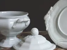 Plum Decagon_J. & G. Meakin_Sauce or Soup Tureen Base, Lid, Underplate, and Ladle_Item_001