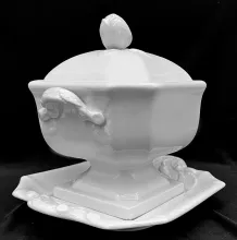 Square Flower_James Edwards_Sauce or Soup Tureen Base, Lid, and Underplate_Item_001