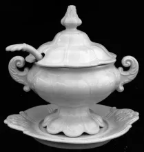 Virginia Shape_Brougham & Mayer_Sauce or Soup Tureen Base, Lid, Underplate, and Ladle_Item_001